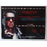 THE TERMINATOR (Rerelease) - A UK quad film poster for the later rerelease Terminator film -