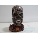 TERMINATOR (1984) - A unique handmade resin and metal motorised Terminator head made by John