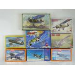 A group of 1:72 scale unbuilt plastic model kits by various manufacturers - mostly Polish examples -