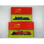A pair of HORNBY OO gauge steam locomotives comprising R553 Caledonian Railway Single together