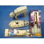 A group of Star Wars toys by PALITOY and HASBRO comprising a boxed Rebel Transport, an unboxed AT-AT