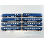 A group of TRI-ANG OO gauge Blue Pullman rolling stock comprising 2 x motorised cars, dummy car