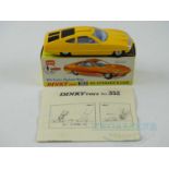 A DINKY 352 Gerry Anderson's 'UFO' Ed Straker's Car in yellow, complete with instructions sheet in