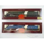 A pair of HORNBY OO gauge Class A4 steam locomotives comprising 'Mallard' in LNER blue and 'Wild