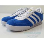 ADIDAS - Beckenbauer Trainers - Blue bird/White/Met gold - UK 7 / US 7.5 - New / Unused / Boxed