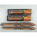 A JOUEF HO gauge unboxed 4-car TGV in original orange/grey livery together with a boxed pair of