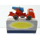 A DINKY SUPERTOYS 960 lorry mounted cement mixer with windows - orange with blue/yellow mixer - G in