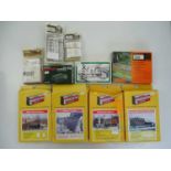 A quantity of N gauge British, Japanese and American building kits, all old shop stock - VG in F/G