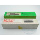 A pair of part built OO gauge whitemetal kits by M&L and MILLHOLME comprising a LNWR DX Goods and