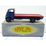 A DINKY 512 Guy Flat Truck, 2nd Style Cab in red/blue - F in F box