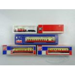 A group of JOUEF HO gauge 'Picasso' railcars together with a Draisine workman's unit - G/VG in G