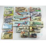 A group of mixed scale unbuilt plastic kits by AIRFIX comprising planes and trains (but no