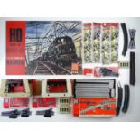 A quantity of JOUEF HO gauge track and accessories including a reproduction advertising board (