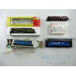 A mixed group of N gauge British, European and American locomotives by various manufacturers - F/G