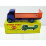 A DINKY 433 Guy Flat Truck, 2nd Style Cab with Tailboard in violet blue / orange - G in G box