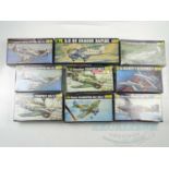 A group of 1:72 scale unbuilt plastic military aircraft kits by HELLER, unchecked but appear