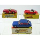 A group of three DINKY vehicles comprising 166 Renault 16 (cracked windscreen): 107 Sunbeam