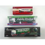 A pair of CORGI 1:50 scale articulated lorries, both Eddie Stobart examples, together with a similar