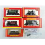 A group of HORNBY OO gauge small steam tank locomotives together with a GWR four wheel coach - G/