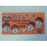 THE BEATLES - A 1960s 'Krunch Coated Ice Cream Bar' wrapper featuring The Beatles faces and a '