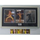 KILL BILL : VOL. 1 (2003) - A framed set of photos of UMA THURMAN in Kill Bill - one is signed -