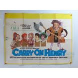 CARRY ON HENRY (1971) - A UK Quad movie poster - some condition issues including a large tear across