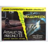 ASSAULT ON PRECINCT 13 / HALLOWEEN (1978) UK Quad double bill movie poster - folded (1 in lot)