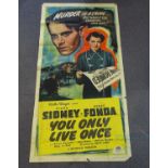 YOU ONLY LIVE ONCE (1937) - A three sheet movie poster - folded (1 in lot)