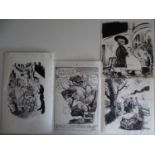 RICHARD WILLSON - A group of 4 Richard WILLSON satirical cartoon black and white drawings with