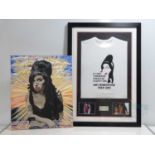 AMY WINEHOUSE - A painted Amy Winehouse portrait on canvas signed 'May '16' together with a framed