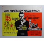 JAMES BOND : DR NO/THUNDERBALL (1965) - A UK Quad double bill movie poster - some writing to reverse