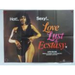 A group of 3 movie posters comprising LOVE, LUST & ECSTASY (1981); MIDNIGHT BLUE (FOR RICHER, FOR