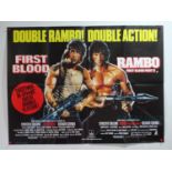 RAMBO : FIRST BLOOD/RAMBO FIRST BLOOD PART II (1985) - A rare UK Quad double bill movie poster for