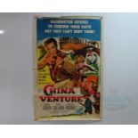 A group of 5 1950s one sheets comprising CHINA VENTURE (1953); HELL BELOW ZERO (1954); FINGER MAN (