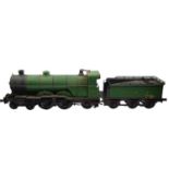 A scratchbuilt 3.5 inch scale live steam C1 Atlantic class 4-4-2 steam locomotive in GNR green