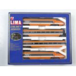 A LIMA HO gauge Golden Series 4-car TGV set in original orange/grey SNCF livery - VG in VG box