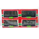 A group of LGB G scale 4-wheel coaches in green livery comprising a 3019 and 3 x 3050 - VG in G