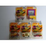 A group of MATCHBOX Superfast vehicles all on original bubble pack cards to include No 60 Holden