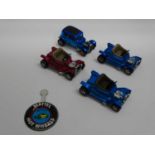 A group of unboxed early 1970s MATTEL Hot Wheels Redline cars comprising 3 x 'Hot Heap' in blue