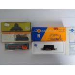 A group of European outline N gauge locomotives by ROCO, ARNOLD and RIVAROSSI, one is body only -