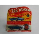 A MATTEL Hot Wheels Redline 1970 'Custom Fleetside' in blue partially unsealed on original card with