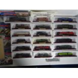 A group of ATLAS EDITIONS HO scale static train models together with some accompanying paperwork -