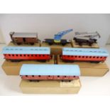 A group of MERKUR O gauge vintage Czech rolling stock together with a modern reproduction PAYA