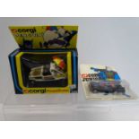 A pair of CORGI Batman themed items comprising a CORGI JUNIORS Batmobile on original bubble card (