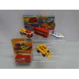 A group of MATCHBOX Superfast cars comprising numbers 5 Seafire, 11 Car Transporter, 2 x 17 Londoner