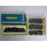 A group of TRIX HO gauge Bavarian outline rolling stock comprising a class P3/5 steam locomotive and