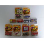A group of boxed and carded MATCHBOX Superfast vehicles (a couple of bubbles partially detached) G/