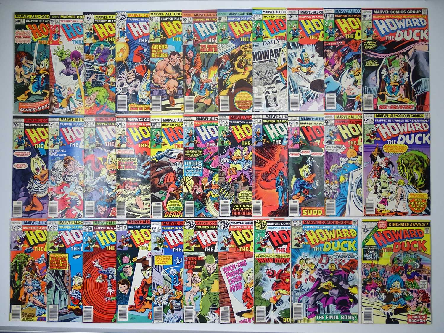 HOWARD THE DUCK LOT (37 in Lot) - (MARVEL) - includes HOWARD THE DUCK (1976/1979) #1 to 31 +