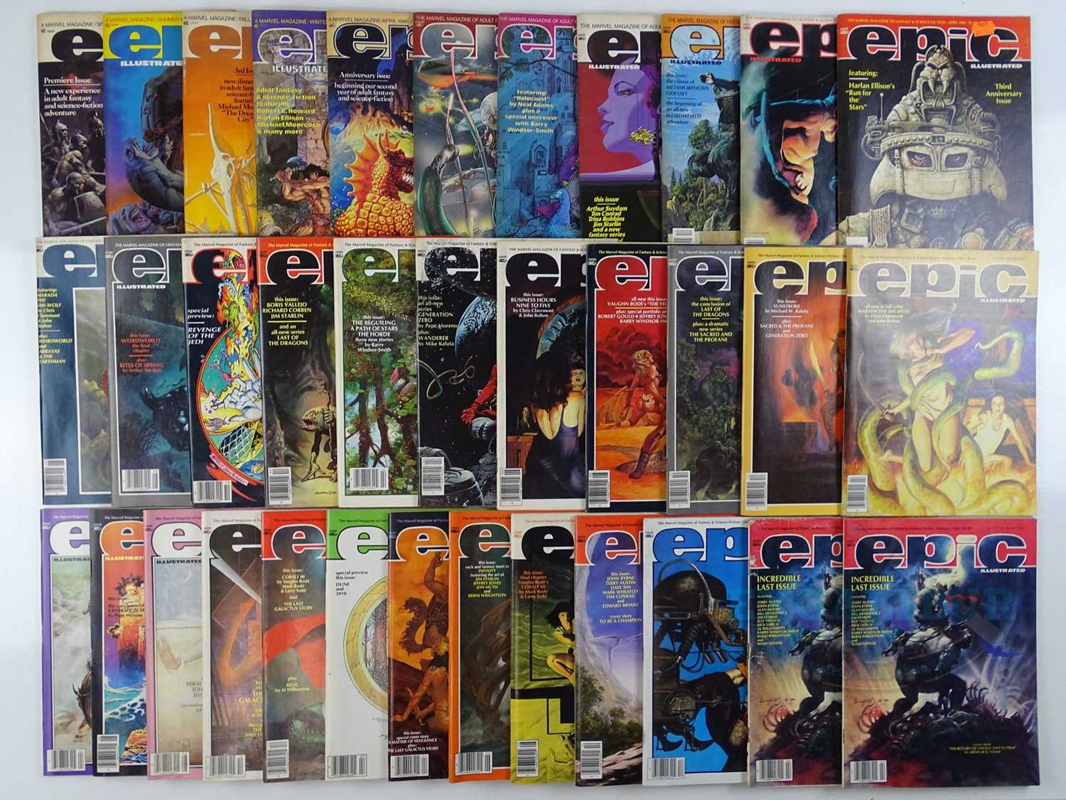 EPIC ILLUSTRATED (35 in Lot) - (1980/1986 - MARVEL) - Full complete run of the comics anthology