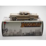 A BROOKLIN BRK.171 hand built white metal, 1:43 scale model of a 1957 Packard Clipper sedan, VG/E in